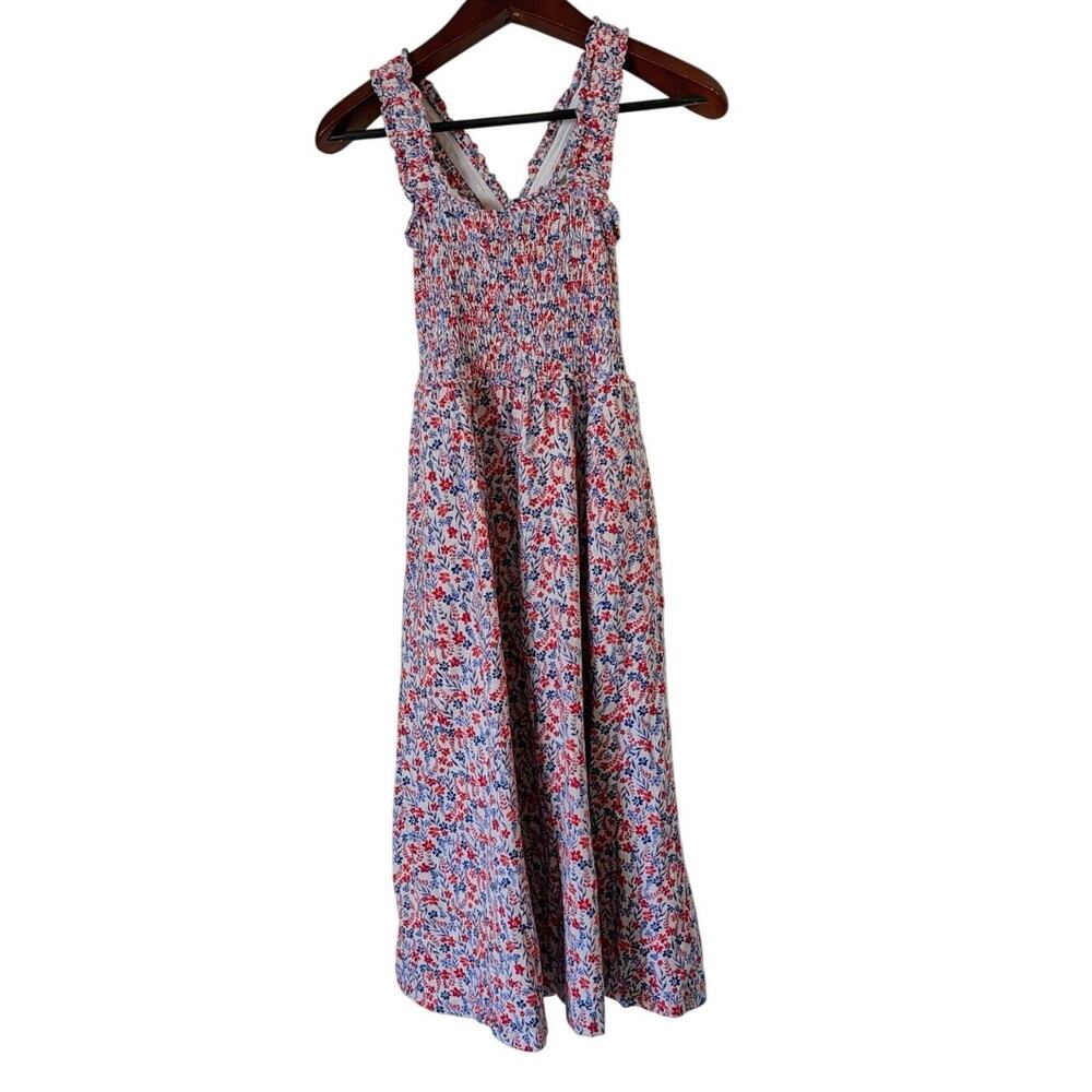 Tommy Hilfiger Maxi Dress Small Floral Smocked Sleeveless Boho Cottagecore